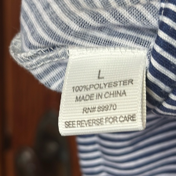 Eden & Olivia blue with white vertical striped size XL button down shirt - Picture 6 of 7